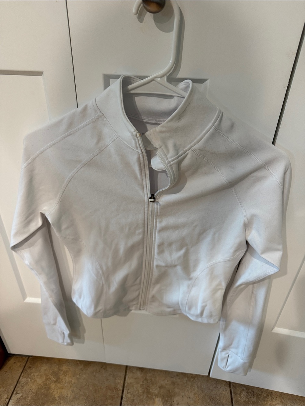 Amazon Women's White Full-Zip Bomber Jacket